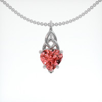 1.06 Ct. Padparadscha Sapphire Pendant, 14K White Gold 1