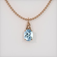 1.85 Ct. Gemstone Pendant, 14K Rose Gold 1