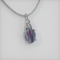 0.85 Ct. Multi Color Opal Pendant, 14K White Gold 2
