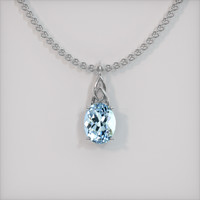 1.85 Ct. Gemstone Pendant, 14K White Gold 1