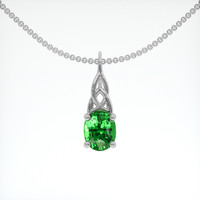 1.04 Ct. Gemstone Pendant, 18K White Gold 1