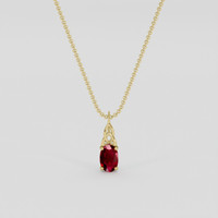 0.43 Ct. Ruby Pendant, 10K Yellow Gold 1