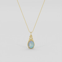 1.76 Ct. Multi Color Opal Pendant, 14K Yellow Gold 1