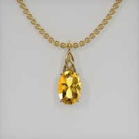 3.66 Ct. Gemstone Pendant, 18K Yellow Gold 1