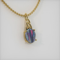 0.85 Ct. Multi Color Opal Pendant, 18K Yellow Gold 2
