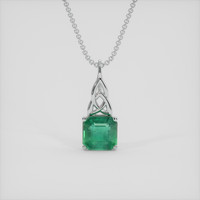 1.33 Ct. Emerald Pendant, Platinum 950 1