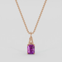 2.44 Ct. Purple Sapphire Pendant, 14K Rose Gold 1
