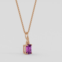 2.44 Ct. Purple Sapphire Pendant, 14K Rose Gold 2