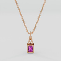 2.44 Ct. Purple Sapphire Pendant, 14K Rose Gold 4