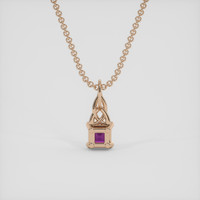 0.29 Ct. Pinkish Purple Sapphire Pendant, 14K Rose Gold 4