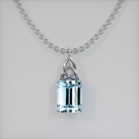 2.92 Ct. Gemstone Pendant, 14K White Gold 1