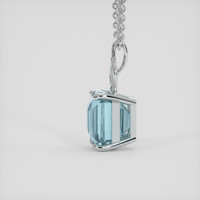 5.65 Ct. Blue Aquamarine Pendant, 14K White Gold 3