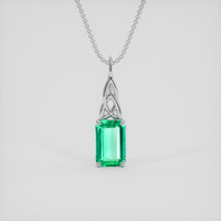 1.63 Ct. Emerald Pendant, 18K White Gold 1