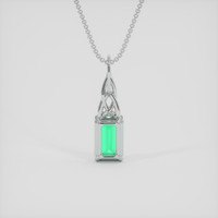 1.63 Ct. Emerald Pendant, 18K White Gold 4