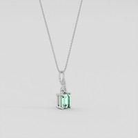 0.96 Ct. Emerald Pendant, 18K White Gold 2