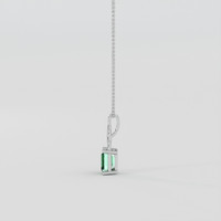 0.96 Ct. Emerald Pendant, 18K White Gold 3