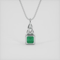1.33 Ct. Emerald Pendant, 18K White Gold 4