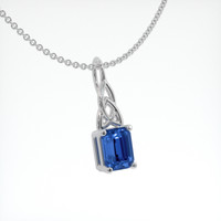 1.05 Ct. Blue Sapphire Pendant, 18K White Gold 2