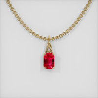 0.57 Ct. Ruby Pendant, 14K Yellow Gold 1