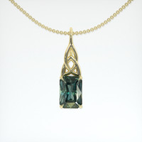 2.65 Ct. Green Sapphire Pendant, 14K Yellow Gold 1
