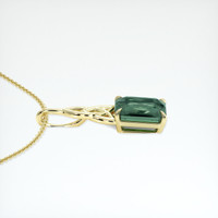 2.65 Ct. Green Sapphire Pendant, 14K Yellow Gold 3