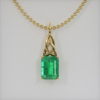 1.99 Ct. Emerald Pendant, 18K Yellow Gold 1