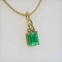 1.99 Ct. Emerald Pendant, 18K Yellow Gold 2