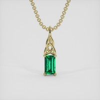 0.19 Ct. Emerald Pendant, 18K Yellow Gold 1