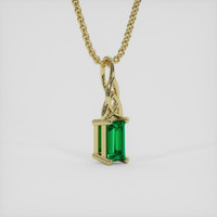 0.19 Ct. Emerald Pendant, 18K Yellow Gold 2