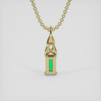 0.19 Ct. Emerald Pendant, 18K Yellow Gold 4