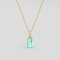 6.89 Ct. Emerald Pendant, 18K Yellow Gold 1