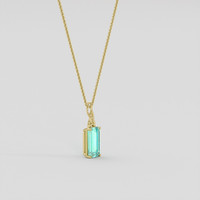 6.89 Ct. Emerald Pendant, 18K Yellow Gold 2