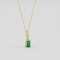 1.42 Ct. Emerald Pendant, 18K Yellow Gold 2