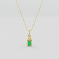 1.42 Ct. Emerald Pendant, 18K Yellow Gold 4