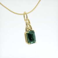 2.65 Ct. Green Sapphire Pendant, 18K Yellow Gold 2