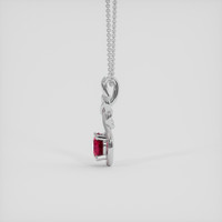 0.94 Ct. Pinkish Red Ruby Pendant, 14K White Gold 3