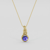 1.14 Ct. Violetish Blue Tanzanite Pendant, 14K Yellow Gold 1