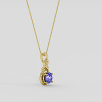 1.14 Ct. Violetish Blue Tanzanite Pendant, 14K Yellow Gold 2