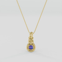 1.14 Ct. Violetish Blue Tanzanite Pendant, 18K Yellow Gold 4