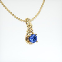 0.51 Ct. Sapphire Pendant, 18K Yellow Gold 2