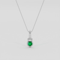 0.34 Ct. Emerald Pendant, Silver 1