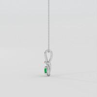 0.34 Ct. Emerald Pendant, Silver 3