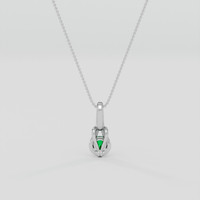 0.34 Ct. Emerald Pendant, Silver 4