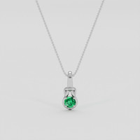 0.41 Ct. Emerald Pendant, Silver 1