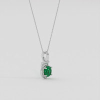 1.27 Ct. Emerald Pendant, Silver 2