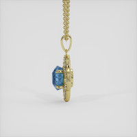 6.99 Ct. Greyish Blue Sapphire Pendant, 14K Yellow Gold 3