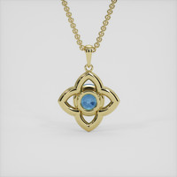 6.99 Ct. Greyish Blue Sapphire Pendant, 18K Yellow Gold 4