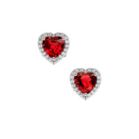1.67 Ct.Tw. Ruby Earrings, 14K White Gold 1