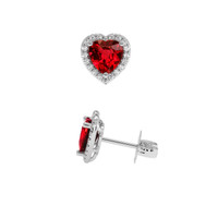 1.67 Ct.Tw. Ruby Earrings, 14K White Gold 2