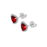 1.67 Ct.Tw. Ruby Earrings, 14K White Gold 3